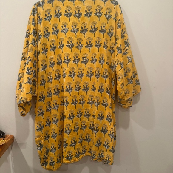 Emerson Fry India Collection Marigold Kimono Organic Cotton Boho Layer Sz M/L - Picture 8 of 9
